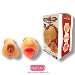 Masturbador Boca y Vagina Crazy Bull (Material: TPR - Largo Total:17cm)