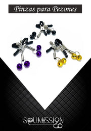 COMBO x3 Pinzas Para Pezón con Cascabel