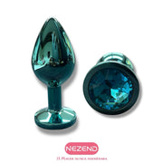 Plug Joya Metalico verde esmeralda TALLA M